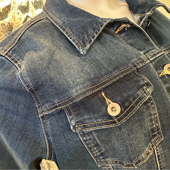 Marbella Lg Dark Blue Denim Jacket with Gold Embroidery and Sequin NWOT - Picture 7 of 14